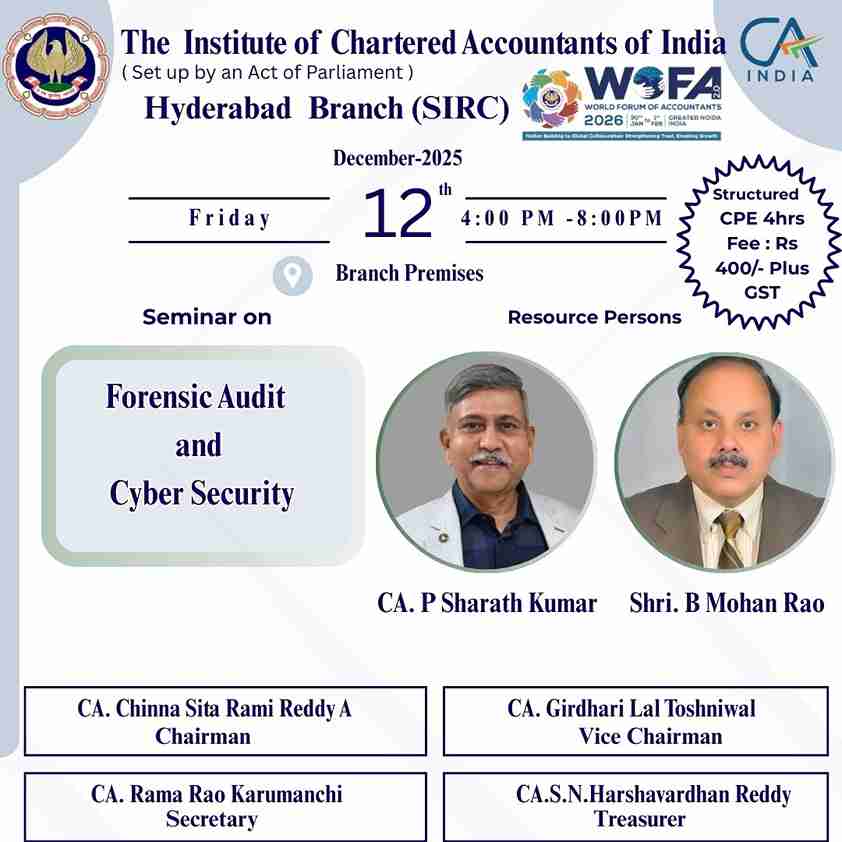 Seminar on Forensic Audit and Cyber Security