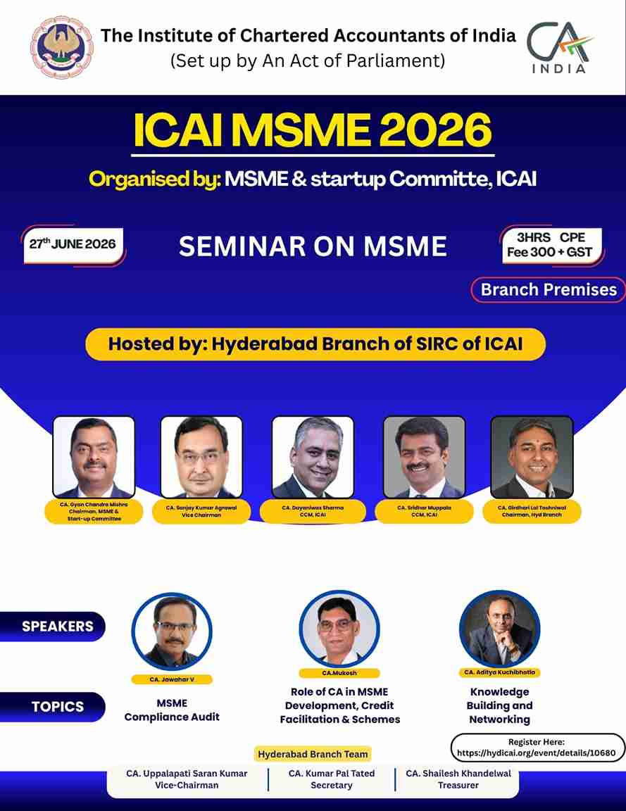 ICAI MSME MAHOTSAV 2026 - Seminar on MSME