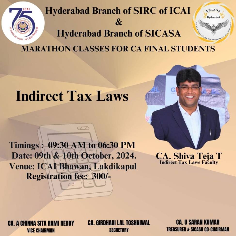 Marathon Classes for CA Final Students-Indirect Tax Laws