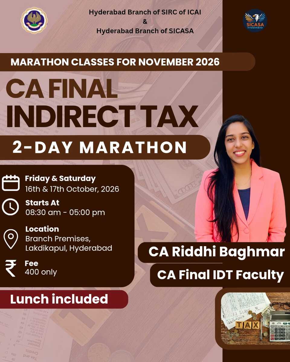 Marathon Classes for CA Final Students (IDT)