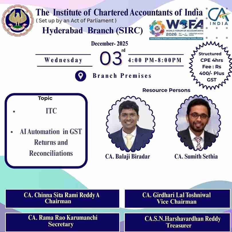 Seminar on ITC and AI Automation  in GST Returns and Reconciliations