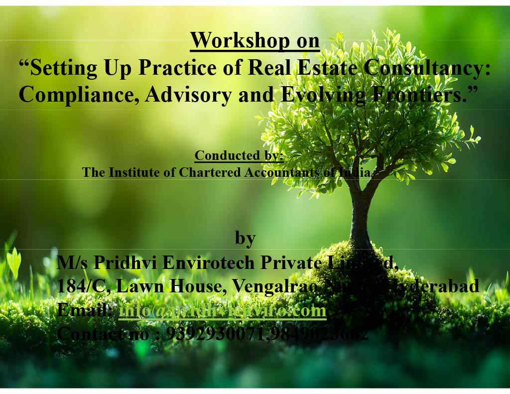 6 Days Workshop on Setting Up Practice of Real Estate Consultancy: Compliance, Advisory & Evolving Frontiers