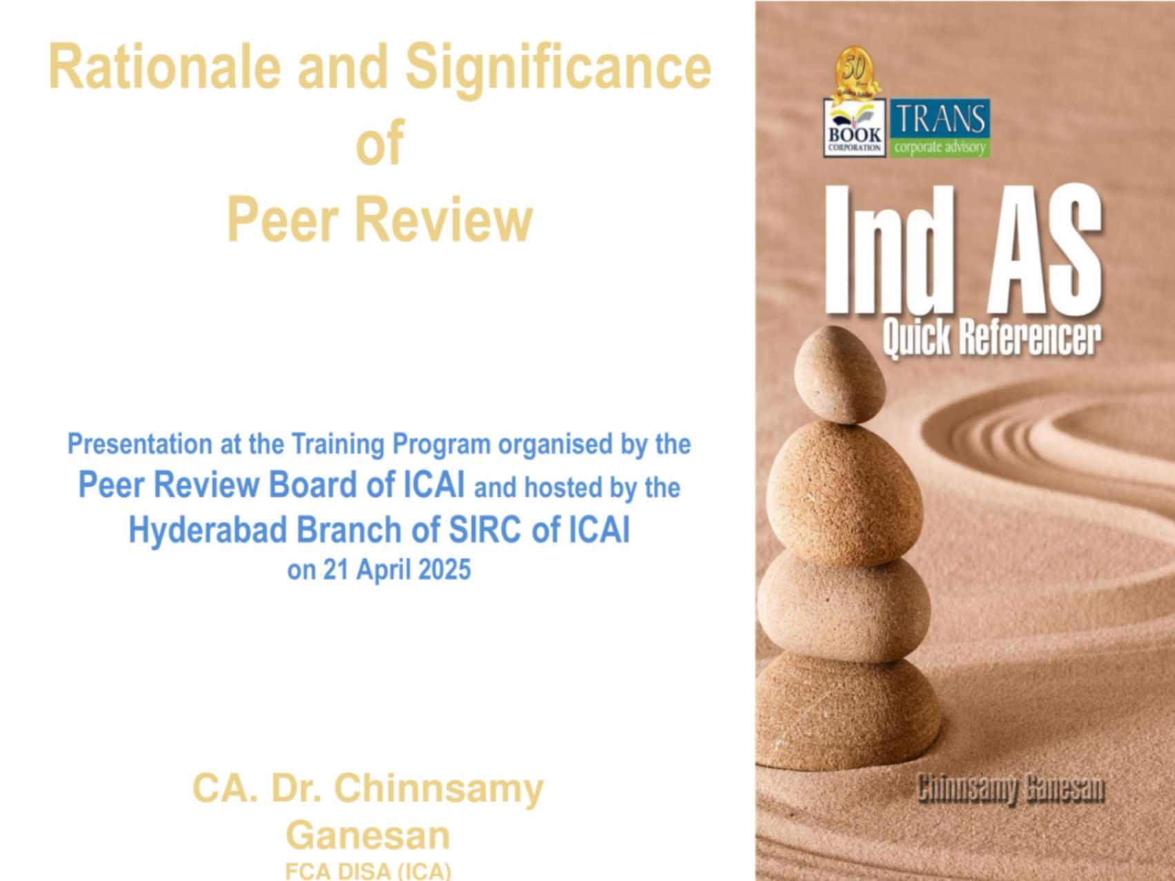 ONE DAY TRAINING PROGRAMME FOR PEER REVIEWERS