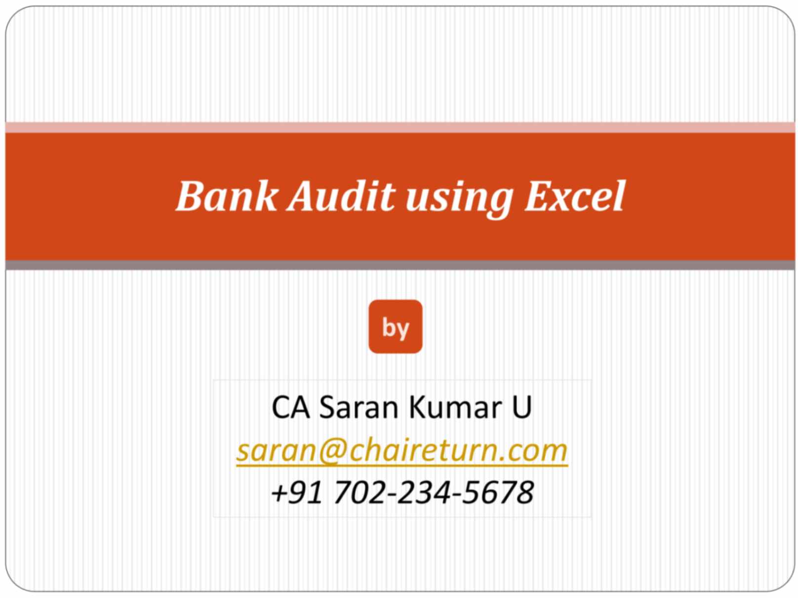 Seminar on Bank Branch Audit PPT